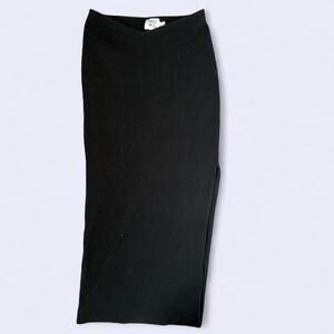 Black cotton maxi skirt with slit by Princess Polly